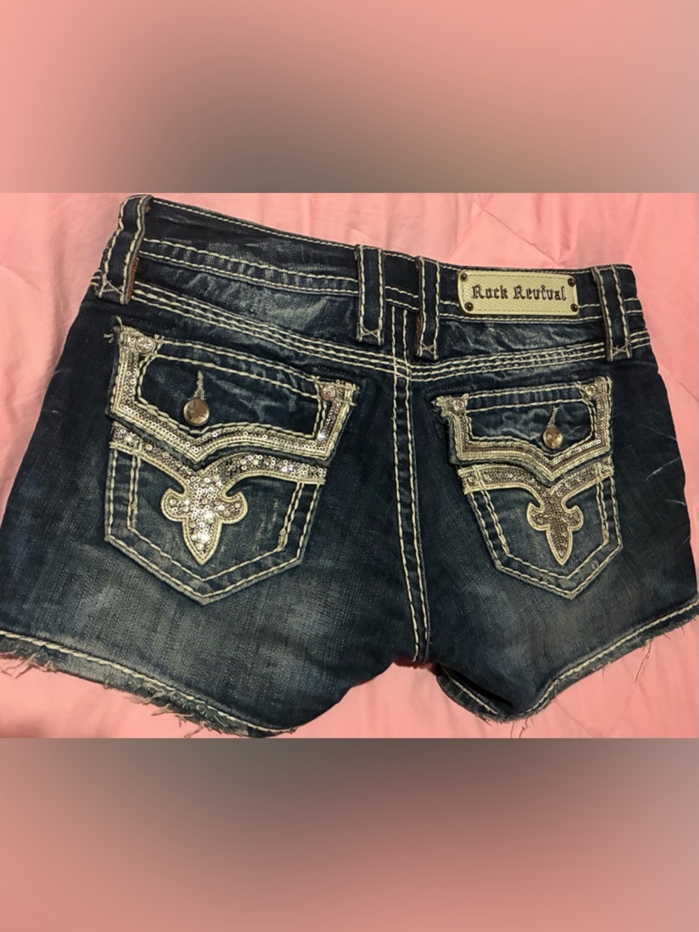 Rock Revival Kai ‘Bling’ Denim Shorts - Size 25